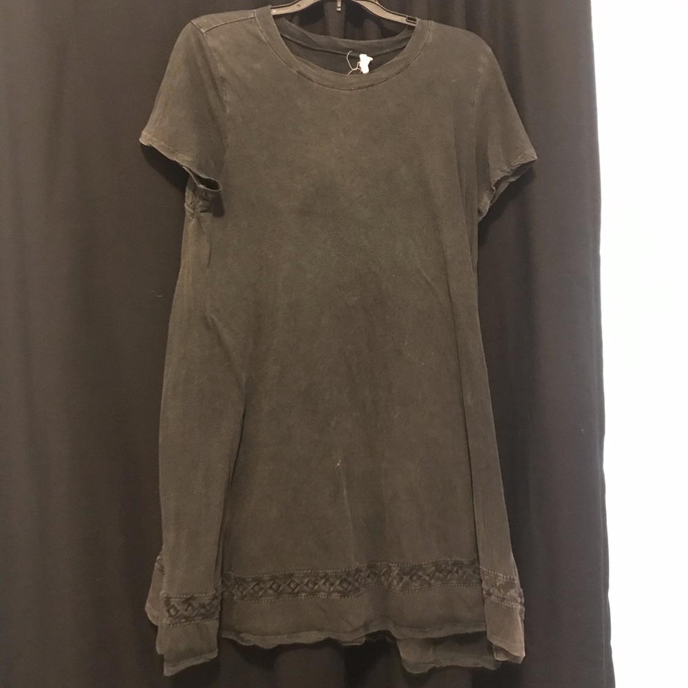 Black t shirt dress with floral cutouts